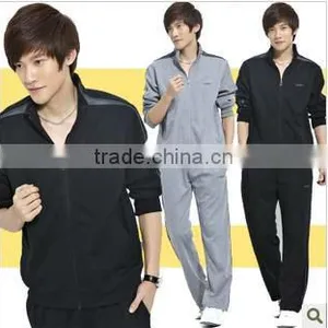 Men'sport Casual 100% Cottton Long Sleeve Zipper Sport Sets thumbnail-1