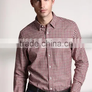 New Design Small Checked Blends Cotton Men Shirt SL0069 thumbnail-1