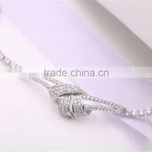 Latest Design 925 Sterling Silver Love Knot Bracelet thumbnail-2