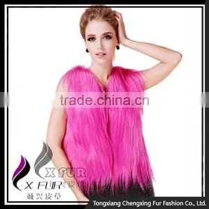 CX-G-B-199B Long Hair 2016 New Genuine Goat Fur Vest thumbnail-4