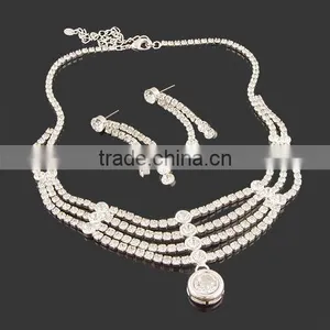 Fashion Crystal Strain Necklace Sets, High Quality Jewelry, Fashion Wedding Jewelry thumbnail-1