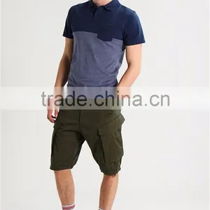 MGOO Hot Sale Plain Dry Fit Polo Shirt Color Block Men Pocket Fitness Polo T Shirt thumbnail-4