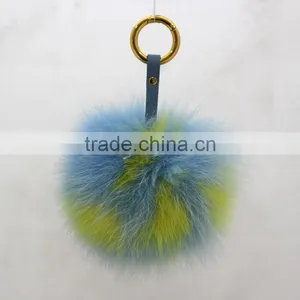Fashion Luxury Genuine Fox Body Fur Pom Poms Keychain High Quality Bag Charm Accessory Key thumbnail-2