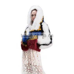 Myfur Wholesale Short Style Colorful Fox Fur Coat for Fashion Girls thumbnail-1