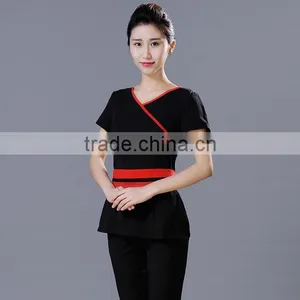 Custom Juqian Brand Chantilly Cotton and Polyester Mix Beauty SPA Uniform Suit thumbnail-3