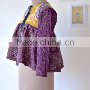 Vintage Kantha Kediyu Style Jacket in Beautiful Vintage Colors ~ Small thumbnail-3