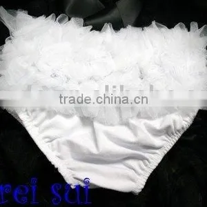 White Baby Ruffles Chiffon Bloomers Panties T7 thumbnail-1