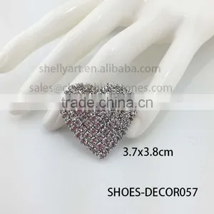 Bling Heart Shape Rhinestone Clips for Shoes thumbnail-3