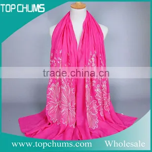 Wholesale Embroidery Floral Women Scarf Pashmina thumbnail-2