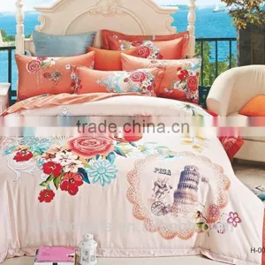 China Supplier Cotton Rubik's Cube Feather Printed Bedding Set thumbnail-6