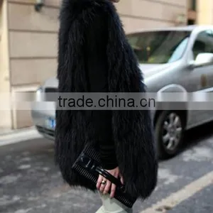 YR205 Europe Hot Selling Winter Real Raccoon Fur Vest/Dyed Hand Knitted Fur Vest thumbnail-6