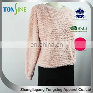 Women's Long Sleeve Pink Maomao Pullovers thumbnail-2