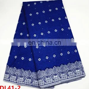 100% Cotton Fabric Purple Nigerian Dry Lace With Stones For Women thumbnail-2