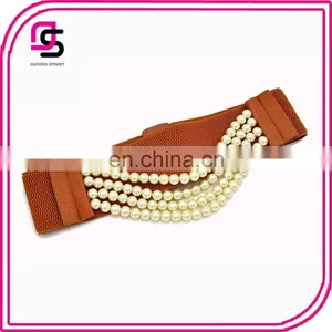 Yiwu Factory Wholesale Woman Ladies Fashion Elastic Corset Belt With Pearl thumbnail-1