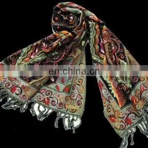 (SUPER DEAL) WOOL PASHMINA SHAWL thumbnail-1