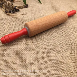 Wooden Rolling Pin,Handles With Paint,Made of Beech Wood thumbnail-2