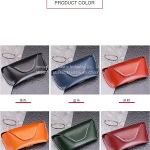 100% Purity Hand-made Leather Eyeglasses Case; Vintage and Crush-resistant Sunglasses Case thumbnail-5