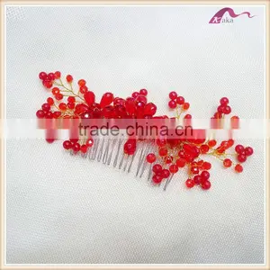 Beaming Red Bridal Wedding Hair Comb Hair Accessories thumbnail-1