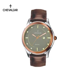 Stainless Steel Fashion Man Watches Genuine Leather Quartz Gift Watch thumbnail-1
