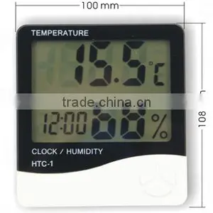 Digital LCD Thermometer Hygrometer Temp Humidity CLOCK ,temperature Humidity Clock, Wall Clock Thermometer Hygrometer thumbnail-2
