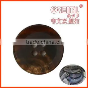 High End 4 Holes Coffee Color Real Horn Button thumbnail-1