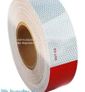 Aluminized Red And White Reflective Tape For Trucks Metalized Reflective Tape Marks for Vehicle SECURITY TAPE thumbnail-3