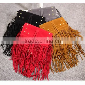 C88894A New Fashion Lady Winter Tassel Suede Shoulder Bag Woman Bags Fashion Bag thumbnail-1
