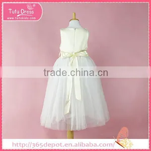Satin Ribbon Hand Made Baby Girl Dress Flower Girl Dress thumbnail-1