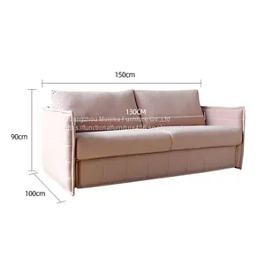 Multifunctional Apartment Sofa Bed Fabric Three-Person Living Room Sofa Art Push-Pull Bed thumbnail-2