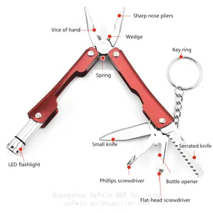 Outdoor Camping Mini Small Portable 9 Kinds of Functions in One Knife Fitter Tool LED Flashlight thumbnail-4