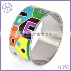 European Fashion Stainless Steel Enamel Cloisonne Bangle thumbnail-2