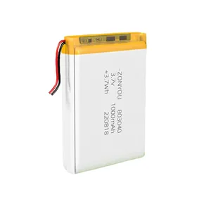 Rechargeable 803040 LiPo Pouch Cell Li-polymer Battery 1000mah for Consumer Electrics Power Bank Bluetooth Speaker Handheld Fan thumbnail-1