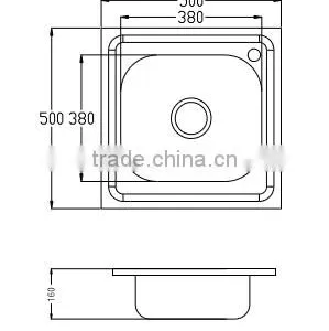 5050# Stainless Steel Kitchen Sink Russian Design thumbnail-2