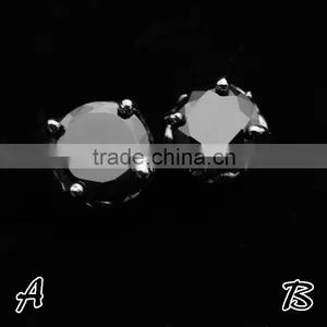 Cheap Wholesale Charm Girl's Black Diamond Stud Earrings thumbnail-4