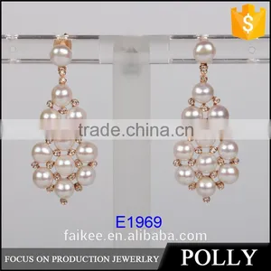 Fashion Earring Designs New Model Hanging Pearl Earrings Jewelry Set thumbnail-3