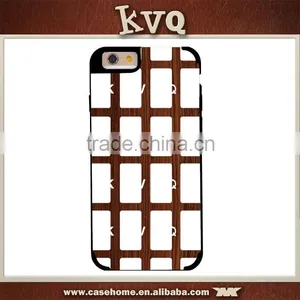 Gridiron Pattern Wood+PC Hard Back Cover Case for Iphone 6s thumbnail-1