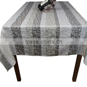 100% Polyester Luxury Fashion Yarn Dyed Jacquard Cheap Table Cloth thumbnail-1