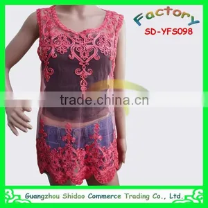 Export Newest Fashionable High Quality Swiss Voile Lace Embroidery Blouse Rope Embroidery Lace Blouse thumbnail-4