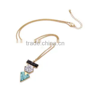 Triangle Turquoise Stone Pendant Necklace thumbnail-2
