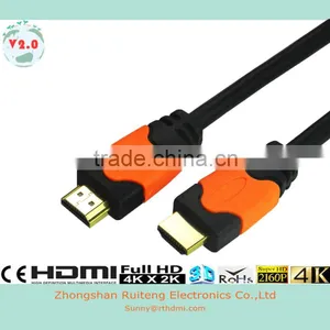 V2.0 Orange High Speed HDMI Cable With Ethernet and Gold Connector Support 3D and 4K From 0.5-100m thumbnail-1