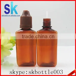 e Liquid Amber Triangular Plastic Dropper Bottle Pet Dropper Bottle 30ml With Childproof Cap thumbnail-1