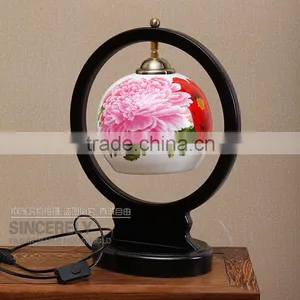 Hand Paint Pony Flower Antique Table Lamp for Bedroom thumbnail-5