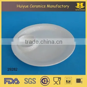 Chip and Dip Plate Ceramic Round Shape thumbnail-1