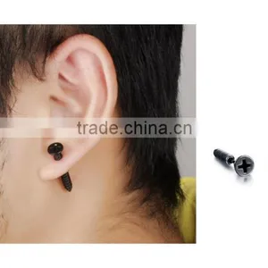 Jewellery Shop Design Thick Black Plating Earring Setting Without Stone for Men thumbnail-5