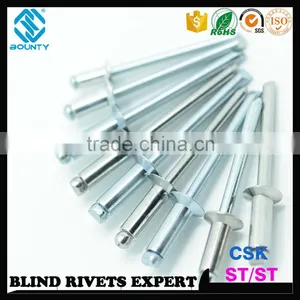 ISO 15980 STEEL RIVET BODY STEEL MANDREL CSK STEEL BLIND RIVETS thumbnail-1