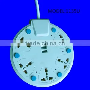 4 Gang Circle ac Power Supply Industrial Electric Switch Outlet Multi Socket Extension Cord Plastic 13a Socket Usb Quality Choice thumbnail-2