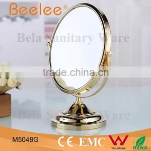Golden Table Mirror 8 Inch Round Makeup Mirror thumbnail-1