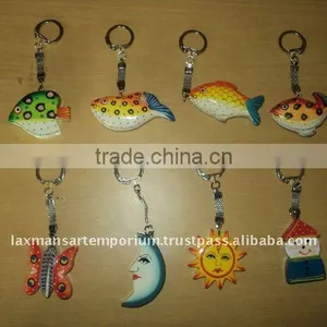 Handpainted Wooden Keychains thumbnail-1