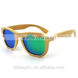 New Fashion 2016 UV400 Mirror Color Lens Custom Design Bamboo Wooden Polarized Sunglasses Sun Glass Supplier's Choice thumbnail-2