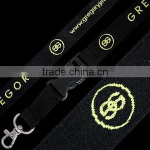 Soft Polyester Black Custom Printed Lanyard Webbing thumbnail-1